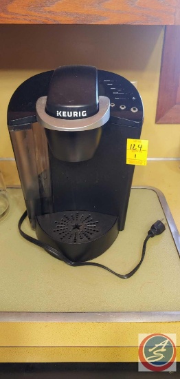 Keurig coffee maker, with multi size cup settings. Appears to be the K-Classic coffee maker, unsure