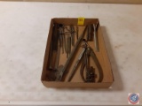 (1) Flat of Vintage Measurement tools, Vintage chisels.