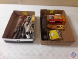 Block Plane, wood box with router bits, sliding T-Bevel other items not listed.