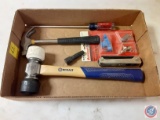 (1) Flat containing assorted items: Kobalt 24oz hammer, 12oz hammer, screwdriver, Ford Motorcraft