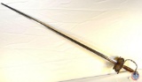 Small sword 41.5 in. Blade reads on 2 sides - Madrit xx. Blade is 2 sides with fluting towards