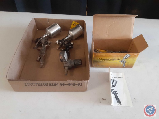 (1) Goldenstar Mini HVLP AIr Spray Guns and (1) Mini Air Spray Gun (brand unknown)