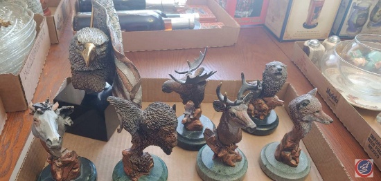 Legend Collectors statues of an Moose, Deer, Wolf, Buffalo, Horse, Fox and Eagle