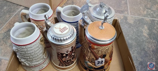 Assorted Steins: Beginning of a Perfect Day No. A 4986, (3) Tom O'Brien's "American Animal Stein",