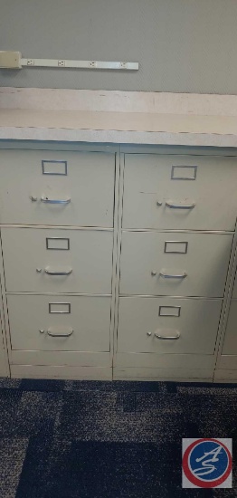 (2) 3 Drawer Metal Filing Cabinets.