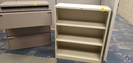 2 Shelf Metal Cabinet, 3 drawer metal filing cabinet.