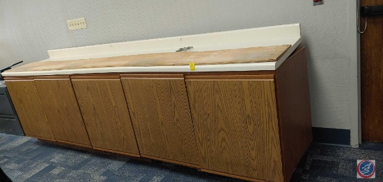 Wood Cabinet with 5 doors, Counter Top included approx measurements 120x25x36.