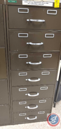 (2) 4 Drawer metal file cabinet and 6 drawer draft cabinet