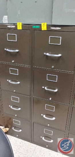 (2) 4 Drawer metal file cabinet
