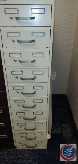 10 Drawer White... Metal Commercial Filing Cabinet.