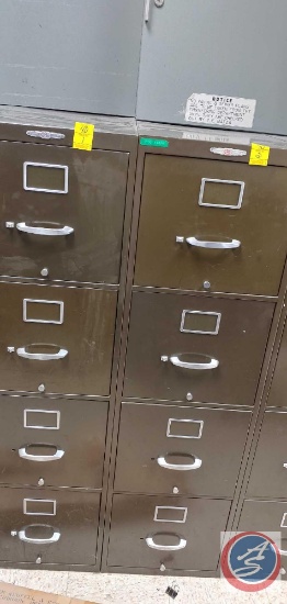 (2) 4 Drawer metal file cabinet