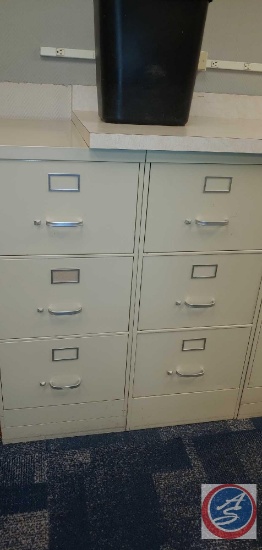 (2) 3 Drawer Metal Filing Cabinets.