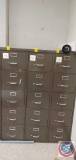 (3) 5 Drawer metal commercial filing Cabinets.