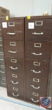 (2) 5 drawer metal commercial filing cabinets.