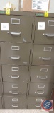 (2) 5 drawer metal commercial filing cabinets.