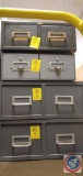 (4) 2 drawer metal index card cabinets