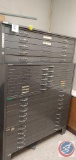 (4) Metal Blueprint cabinets stacked