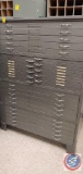 (4) Metal Blueprint cabinets stacked