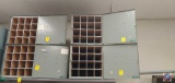 (4) metal 16 slot cabinet with door...