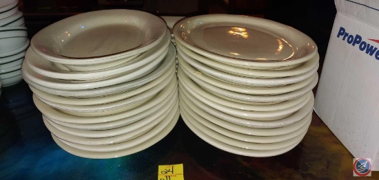 (32) restaurant serving plates