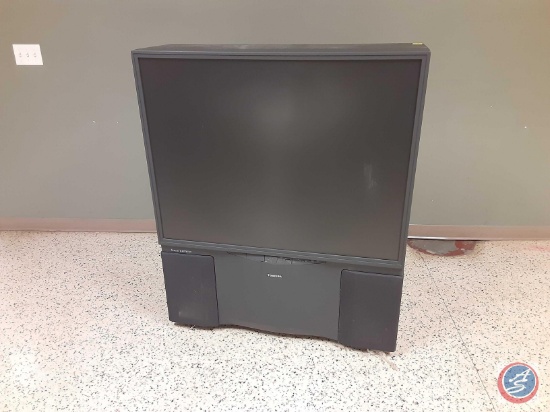 Toshiba Model No. TZ50V61 Color Big Screen TV Theater View, approx measurements are: 42 x 21, screen
