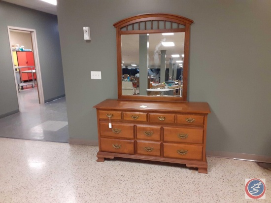 Young Republic 8 drawer dresser, with mirror. approx measurements are:...60 x 19.5 x 32.5, Mirror 41