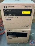 COVIDIEN CURITY WINGED PERI PAD 4? x 11? Moderate Qty 192/box 2 boxes