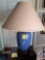 {{2X$BID}} (2) Blue Lamps with Shades.