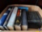 (1) Box of assorted books see pictures for titles, 2 flats of assorted figurines, flat containing
