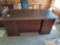 Wood Desk with 9 drawers and Green insert top, approx measurements are: 86