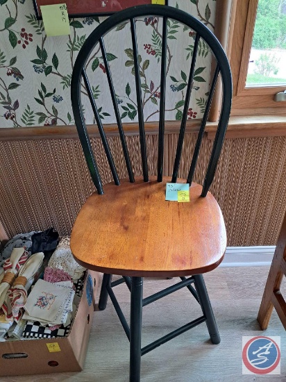 (2) Wood Chairs approx measurements 43 H... X 17 1/2 W