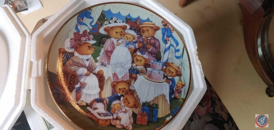 (5) Franklin Mint Plates; Teddy Bear Grand Tour, Little Red Riding Hood, Teddy Bear Birthday Party,