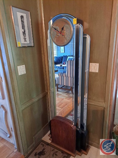 Electric Mirrored Glass Clock (Ridgeway Clock... Serial No. 90065257) approx measurements: 27 W X 71