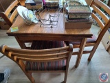 Wood Kitchen Table approx measurements are: 35 x 35 x 30... and 4 Chairs.