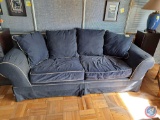 Blue Couch approx Measurements are: 88 W X 38 D X 28 H.