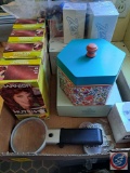 Garnier Nutrisse Hair Color, Zest soaps, Magnifier Glass, Votive Sampler, Tin box., Wicker bowl with