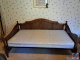 Wood Day Bed with Mattress approx measurements are: 40 D X 27 H X 75 L....