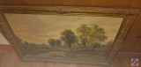 Framed Farm Scene approx measurements are: 42 W X 30 H.