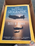 National Geographic...Magazines, Flat of Figurines, Flat of Animal Figurines, Flat containing Bears