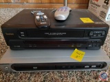 (1) Symphonic Model SV421E VHS HQ, Magnavox DVD Player Model # MDV421/17 Manufactured February 2003,