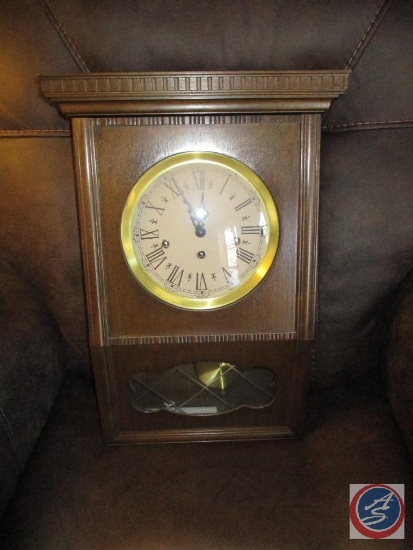 Wall Clock - wind up (Keyed) 20 1/2" tall x 14" x 5 1/2" deep Tested and works perfectly
