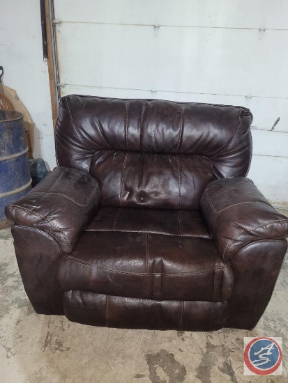 Dark Brown leather over size recliner