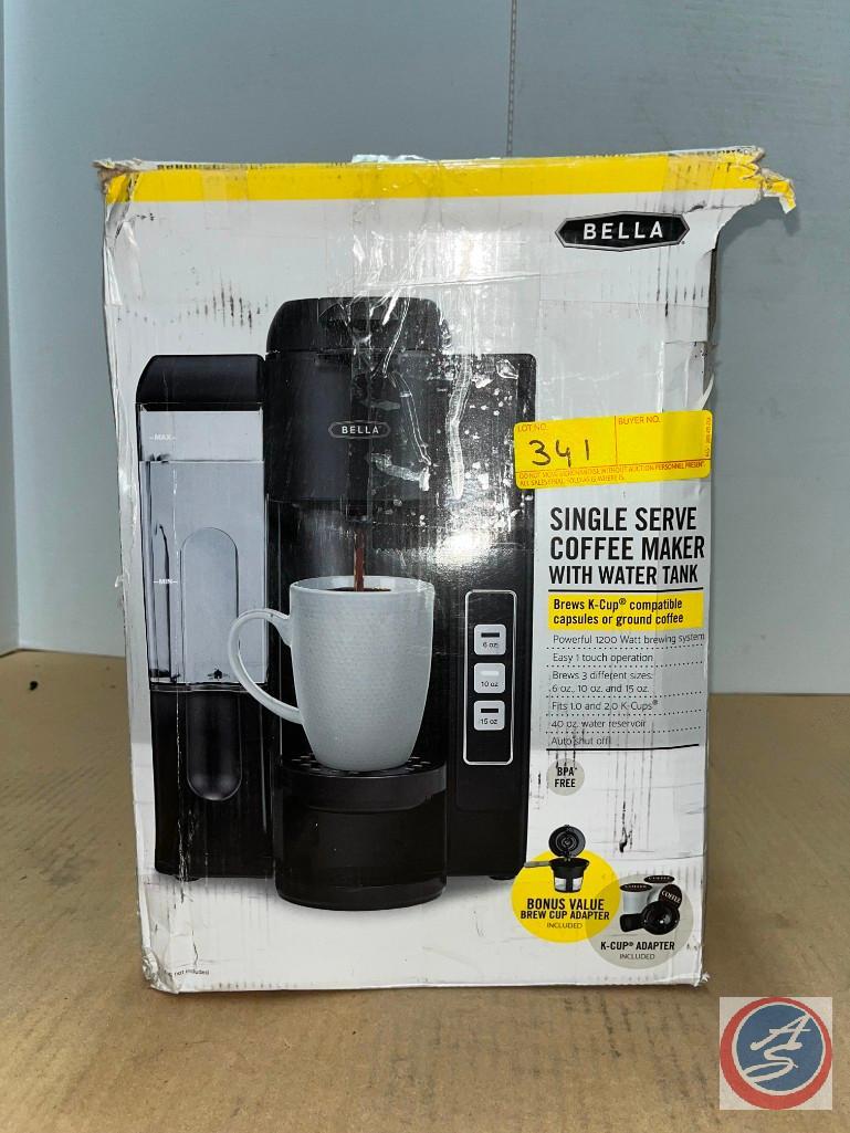 Bella single serve coffee maker with water tank shop