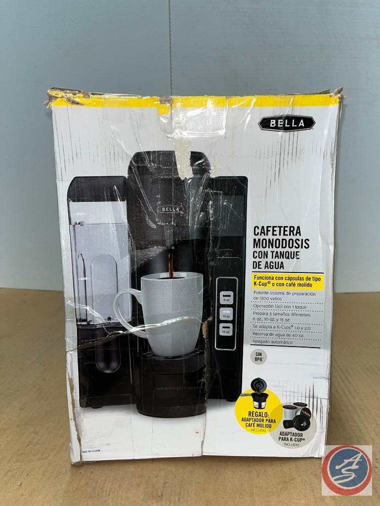 BELLA SINGLE SERVE COFFEE MAKER WITH WATER TANK Proxibid