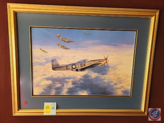 (2) Framed Pictures with Planes Navy, CG4 , approx measurements are 38.5x28, 27.5x35.5.(1) Framed
