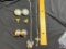 Vintage earrings and a cross on a necklace
