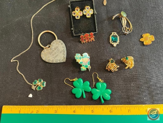 Clover earrings, heart key ring, clover necklace and more...