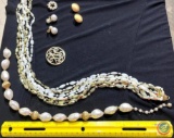 Multiple strand necklace and earrings