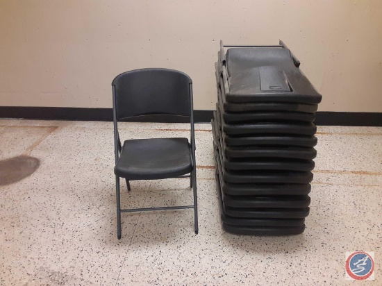 (14) black plastic lifetime fold-up chairs sold 14 times the money.