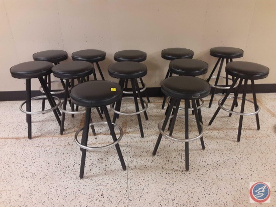 (12) black stools measurements are 16x29 some may have damage.